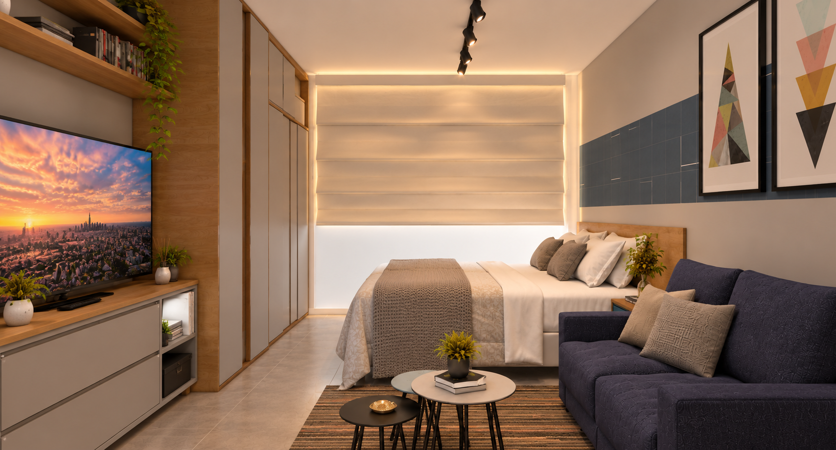 Studio Dalva — dormitório e estar integrados